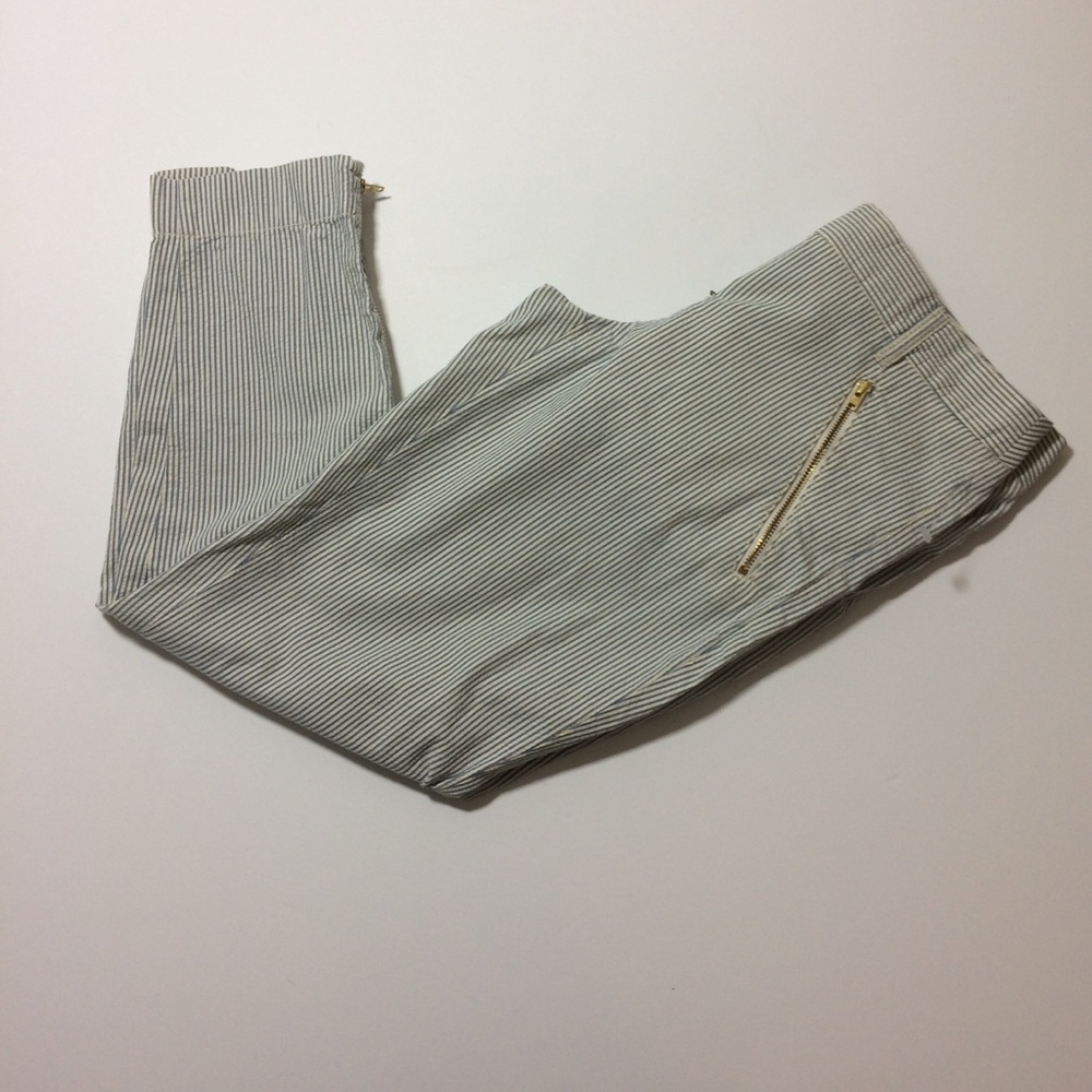 J.CREW Womens Size 0 Blue White Striped  Pant $89